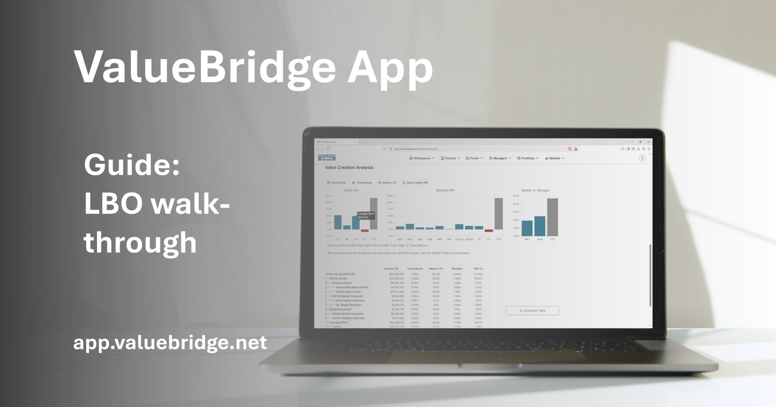 LBO Walk-through | ValueBridge App