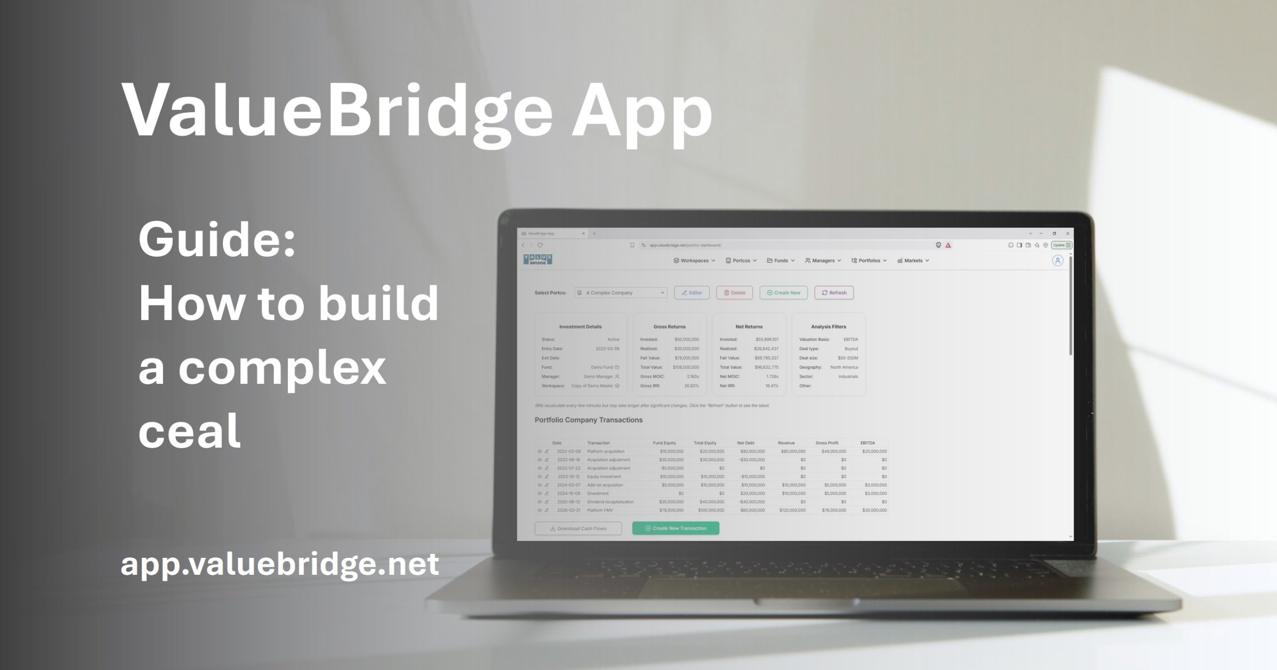Build a Complex Deal | ValueBridge App
